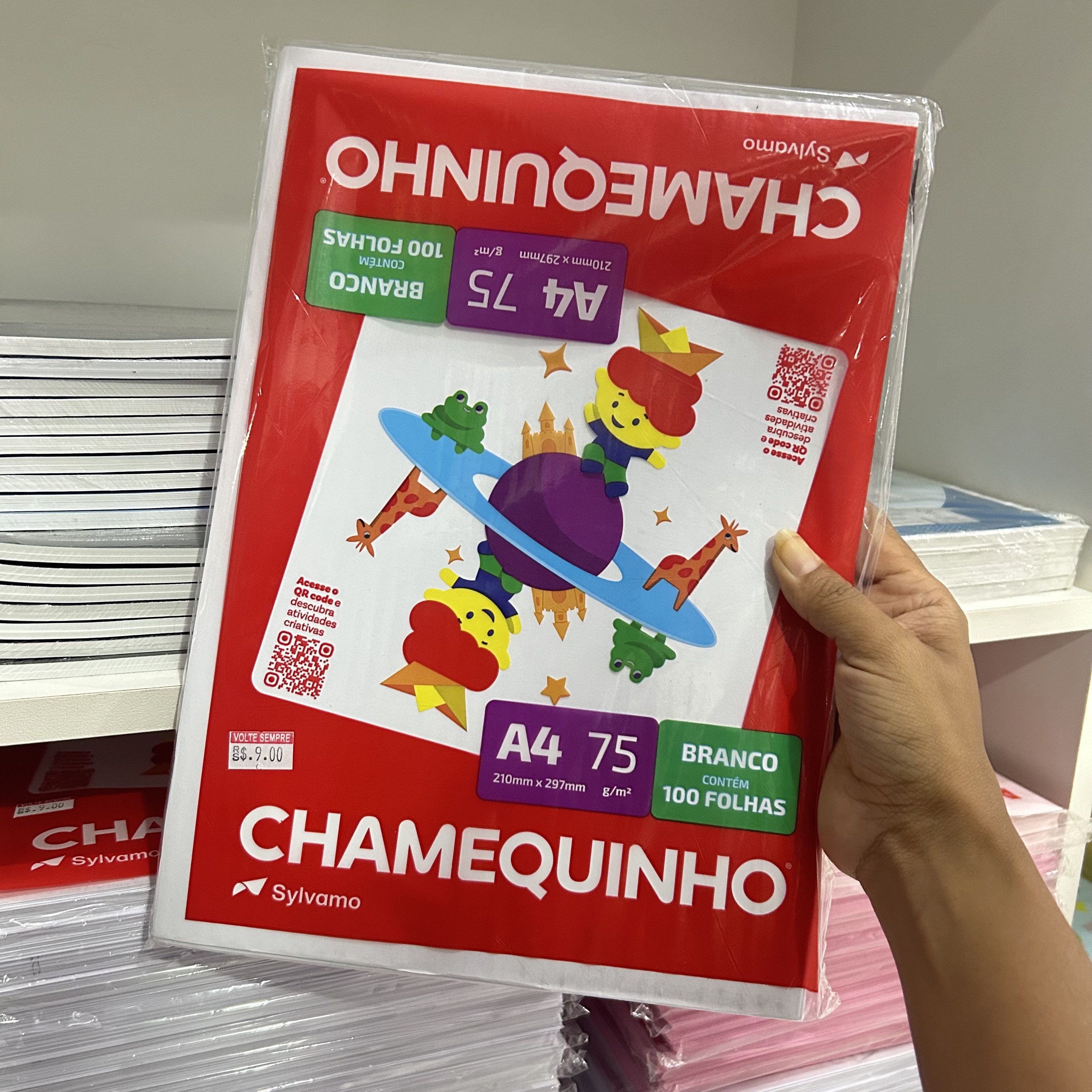 Chamequinho Branco A4 pct c/100fls