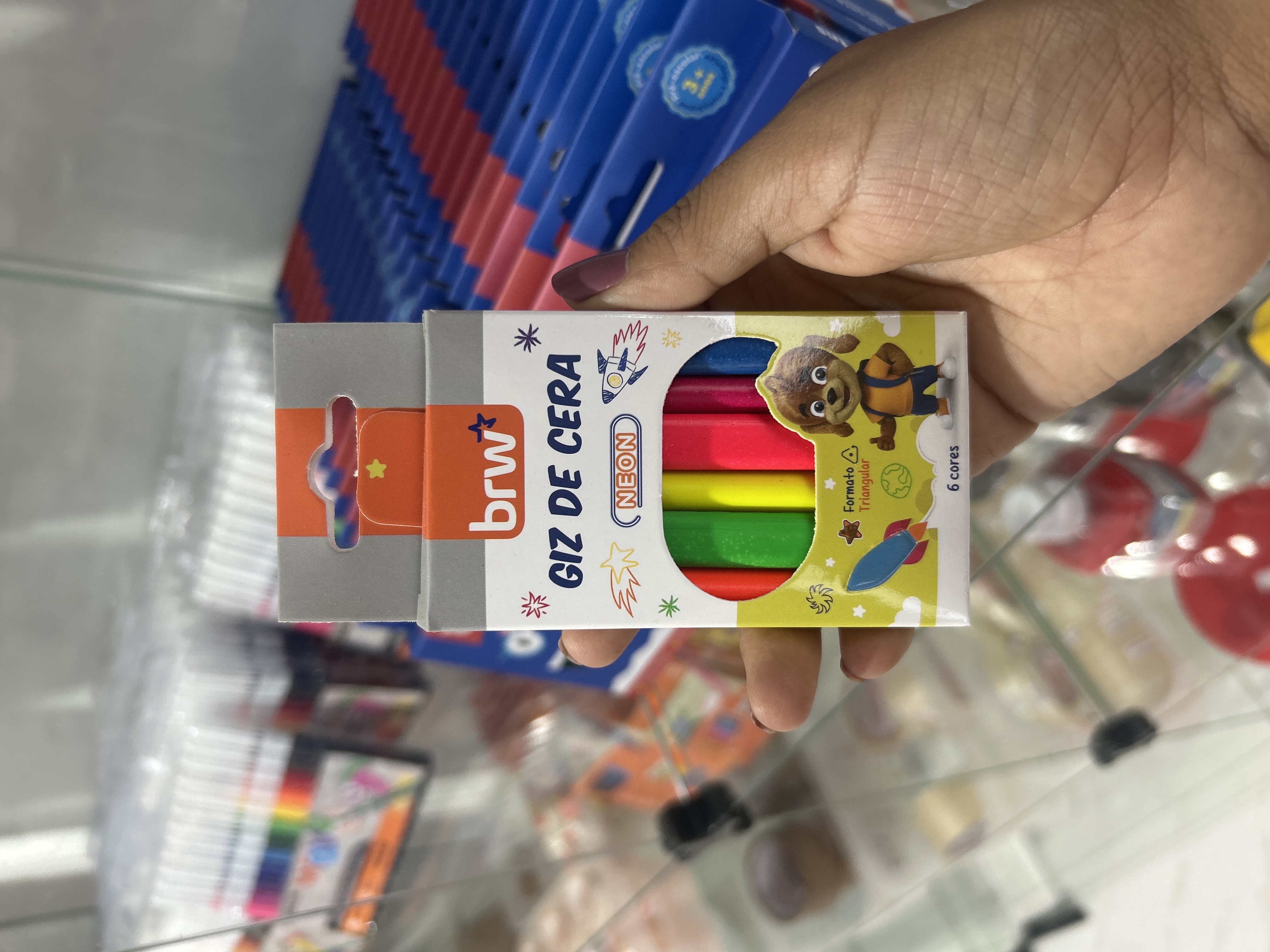 Giz de cera peq. C/6 cores Brw