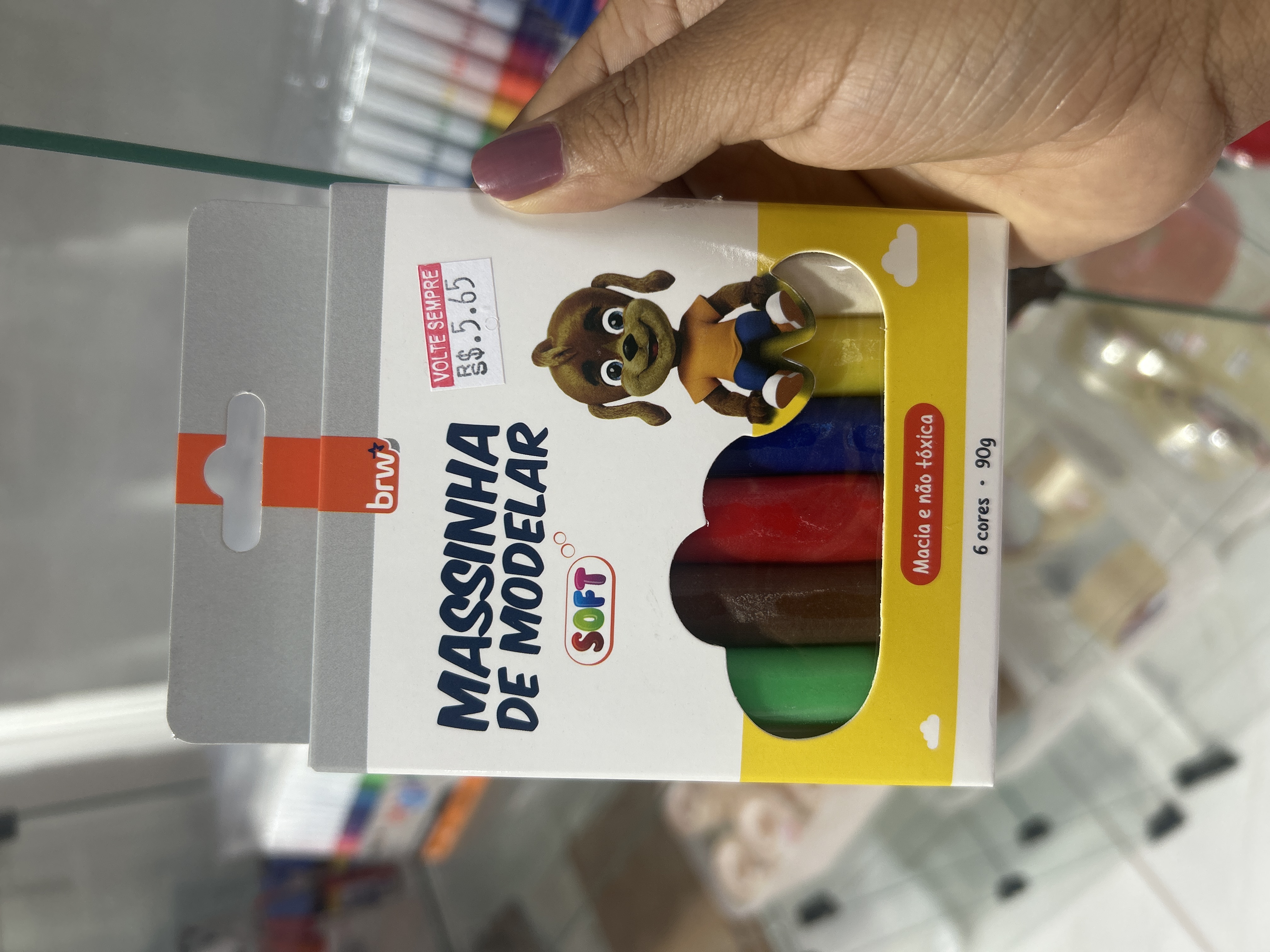 MASSINHA DE MODELAR BRW 6 CORES
